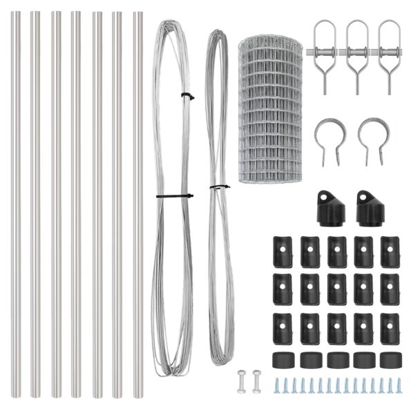 vidaXL Euro Plot s 7 stĺpikmi 0.4x10 m pozinkovaná oceľ – Obrázok 5