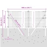 vidaXL Euro oplotenie s 7 podperami 0.6x10 m Galvanizovaná oceľ – Obrázok 12