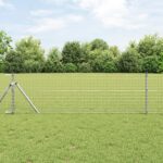 vidaXL Euro plot s 7 stĺpikmi 0.8x10 m pozinkovaná oceľ