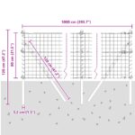 vidaXL Euro plot s 7 stĺpikmi 0.8x10 m pozinkovaná oceľ – Obrázok 12