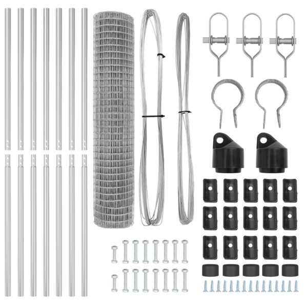 vidaXL Euro plot s 7 stĺpmi 1.6x10 m pozinkovaná oceľ – Obrázok 5