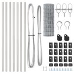 vidaXL Euro Plot s 7 stĺpikmi 0.6x10 m pozinkovaná oceľ – Obrázok 5