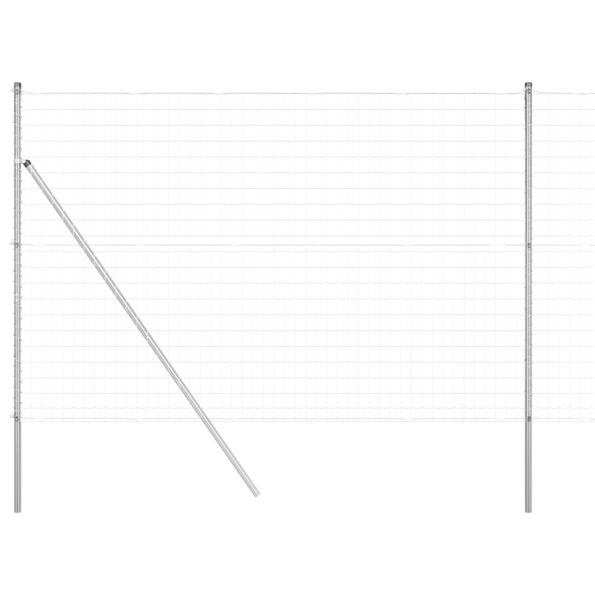 vidaXL Euro plot s 7 stĺpikmi 1,5x10 m pozinkovaná oceľ – Obrázok 2