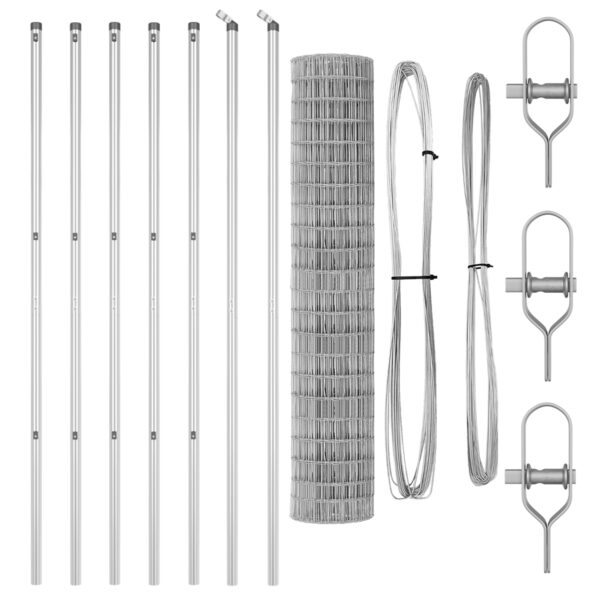 vidaXL Euro plot s 7 stĺpikmi 1,5x10 m pozinkovaná oceľ – Obrázok 4