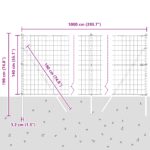 vidaXL Euro plot s 7 stĺpikmi 1,4x10 m pozinkovaná oceľ – Obrázok 12