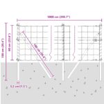 vidaXL Euro plot s 7 stĺpikmi 0.6x10 m pozinkovaná oceľ – Obrázok 12