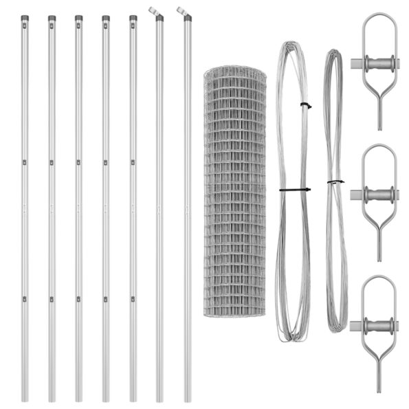 vidaXL Euro plot s 7 stĺpmi 1.4x10 m pozinkovaná oceľ – Obrázok 4
