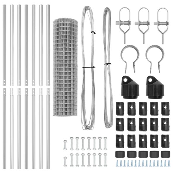 vidaXL Euro plot s 7 stĺpmi 1.4x10 m pozinkovaná oceľ – Obrázok 5