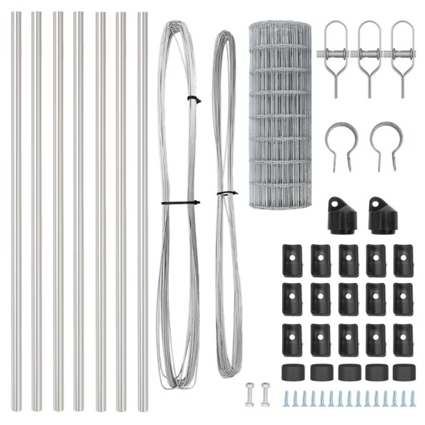 vidaXL Euro plot s 13 stĺpikmi 0.4x25 m pozinkovaná oceľ – Obrázok 5