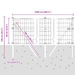 vidaXL Euro plot s 13 stĺpmi 0.6x25 m pozinkovaná oceľ – Obrázok 12