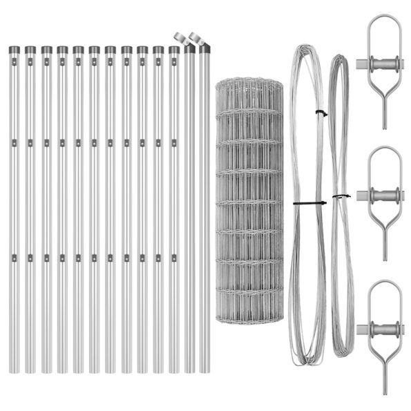 vidaXL Euro plot s 13 stĺpmi 0.6x25 m pozinkovaná oceľ – Obrázok 4