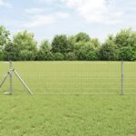 vidaXL Euro plot s 13 stĺpikmi 0.8x25 m pozinkovaná oceľ