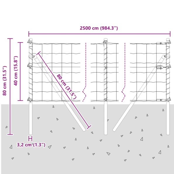 3350508_12.jpg vidaXL Euro plot s 13 stĺpikmi 0,4x25 m Pozinkovaná oceľ – Obrázok 12