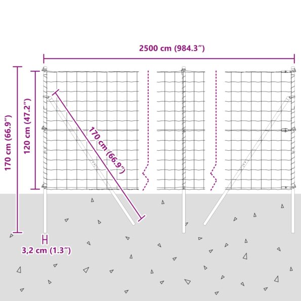 vidaXL Plot s podperou Strieborná 1,2 x 25 m Ocel a PVC – Obrázok 12