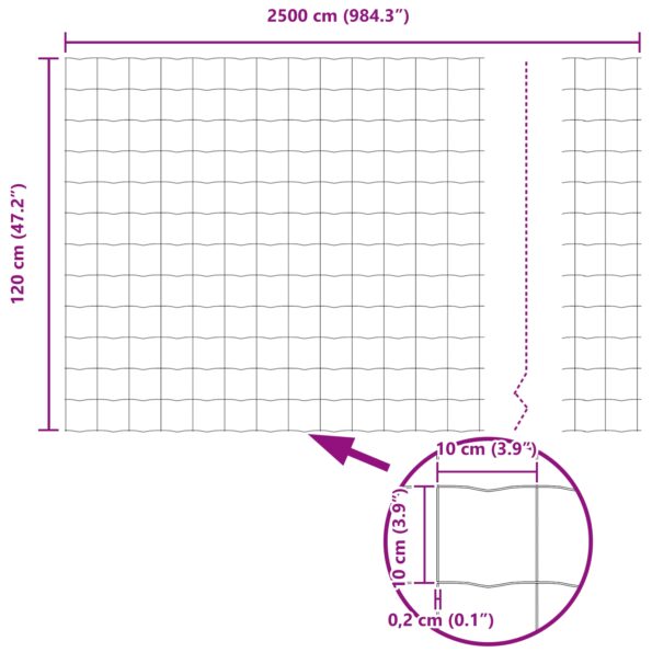 vidaXL Plot s podperou Strieborná 1,2 x 25 m Ocel a PVC – Obrázok 13