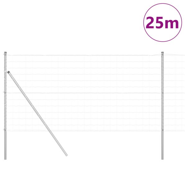vidaXL Plot s podperou Strieborná 1,2 x 25 m Ocel a PVC – Obrázok 3
