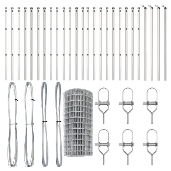 VidaXL Euro oplotenie s 13 stĺpikmi 0.6x50 m zinkovanej ocele – Obrázok 4