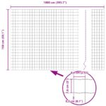 vidaXL Euro plot so 7 stĺpmi 1.5x10 m Pozinkovaná oceľ – Obrázok 13