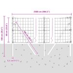 vidaXL Euro plot s 13 stĺpikmi 0.6x25 m pozinkovaná oceľ – Obrázok 12