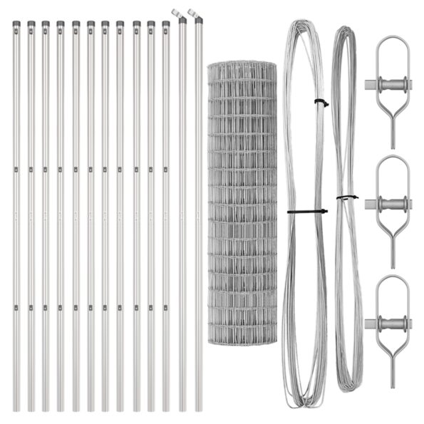 vidaXL Euro plot s 13 stĺpmi 1,2x25 m pozinkovaná oceľ – Obrázok 4
