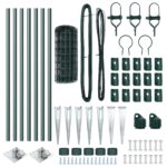 vidaXL Euro plot s 7 kolíkmi 0.4x10 m pozinkovaná oceľ zelená – Obrázok 5