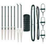 vidaXL Euro plot s 7 kolíkmi 0.8x10 m pozinková oceľ zelená – Obrázok 4