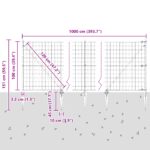 vidaXL Euro plot s 7 hrotovými stĺpmi 1x10 m pozinkovaná oceľ zelená – Obrázok 13