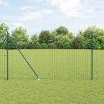 vidaXL Euro Plot s 7 Hrotovými Stĺpmi 1.6x10 m Zinkovaná Oceľ Zelená