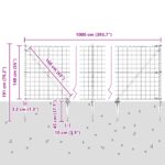vidaXL Euro Plot s 7 špicatými stĺpmi 1.4x10 m pozinkovanej ocele zelenej – Obrázok 13