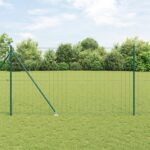 vidaXL Euro plot s 7 hrotmi 1.6x10 m pozinkovaná oceľ zelená