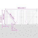 vidaXL Euro plot s 7 hrotmi 1.6x10 m pozinkovaná oceľ zelená – Obrázok 13