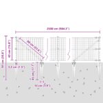 vidaXL Euro oplôtok so 13 špicatými stĺpikmi 0.4x25 m pozinkovaná oceľ zelená – Obrázok 13