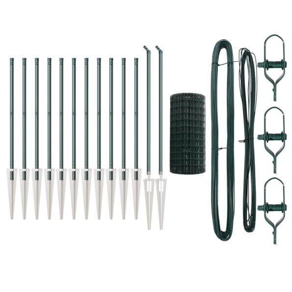 vidaXL Euro oplôtok so 13 špicatými stĺpikmi 0.4x25 m pozinkovaná oceľ zelená – Obrázok 4
