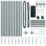 vidaXL Euro oplôtok so 13 špicatými stĺpikmi 0.4x25 m pozinkovaná oceľ zelená – Obrázok 5