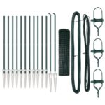 vidaXL Euro plot s 13 hrotmi 1x25 m pozinkovaná oceľ zelená – Obrázok 4