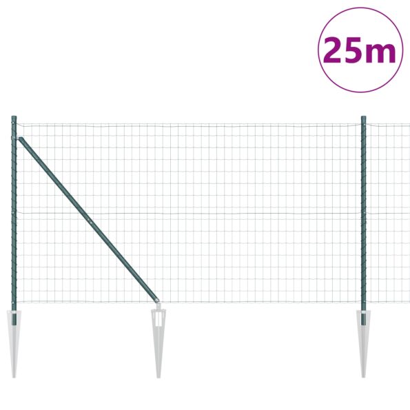 3350585_3.jpg vidaXL Euro Plot s 13 špicatými stĺpmi 1.2x25m Galvanizovaná oceľ Zelená – Obrázok 3