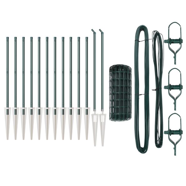 vidaXL Euro oplotenie so 13 špicatými stĺpikmi 0.6x25 m pozinkovaná oceľ zelená – Obrázok 4