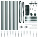 vidaXL Euro oplotenie so 13 špicatými stĺpikmi 0.6x25 m pozinkovaná oceľ zelená – Obrázok 5