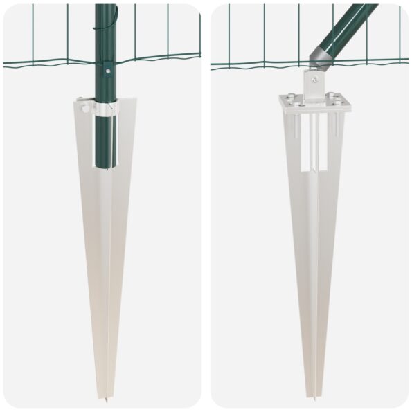 vidaXL Euro oplotenie so 13 špicatými stĺpikmi 0.6x25 m pozinkovaná oceľ zelená – Obrázok 8