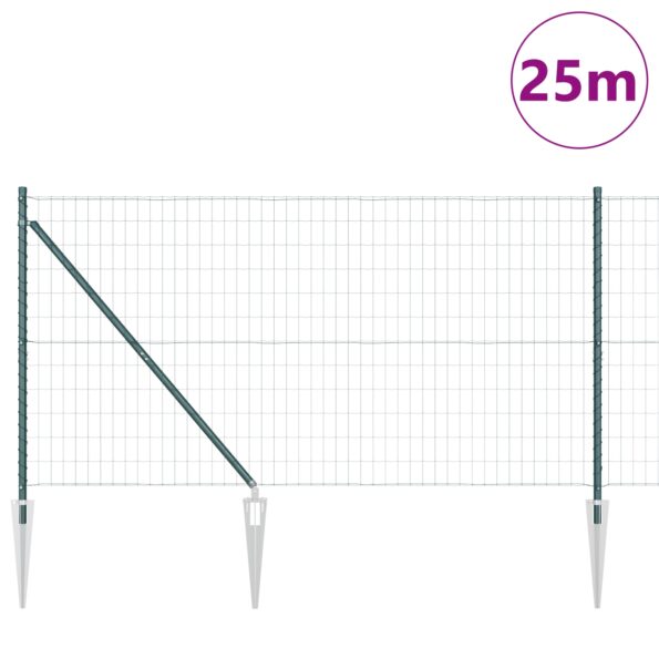 3350590_3.jpg vidaXL Euro Oplotenie s 13 Hrotmi 1.2x25 m Galvanizovaná Oceľ Zelená – Obrázok 3
