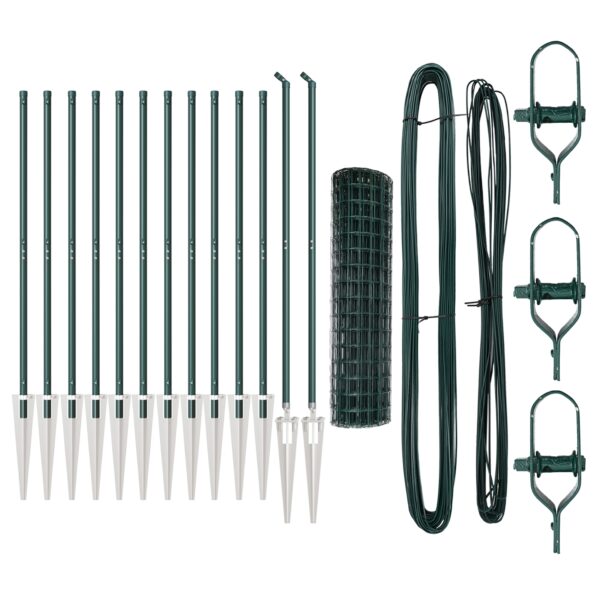 3350590_4.jpg vidaXL Euro Oplotenie s 13 Hrotmi 1.2x25 m Galvanizovaná Oceľ Zelená – Obrázok 4