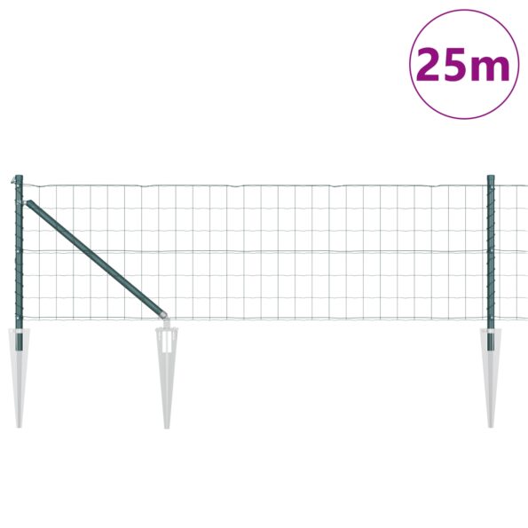 3350592_3.jpg vidaXL Euro plot s 13 hrotovými stĺpikmi 0.6x25 m z pozinkovanej ocele zelený – Obrázok 3