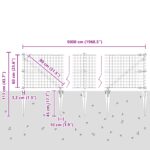 vidaXL Euro plot s 13 kotviacimi kolíkmi 0.6x50 m pozinkovaná oceľ zelená – Obrázok 13