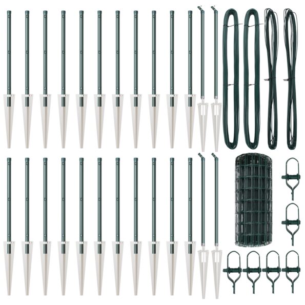 vidaXL Euro Oplotenie so 13 špicovými stĺpikmi 0.6x50 m pozinkovaná oceľ zelená – Obrázok 4