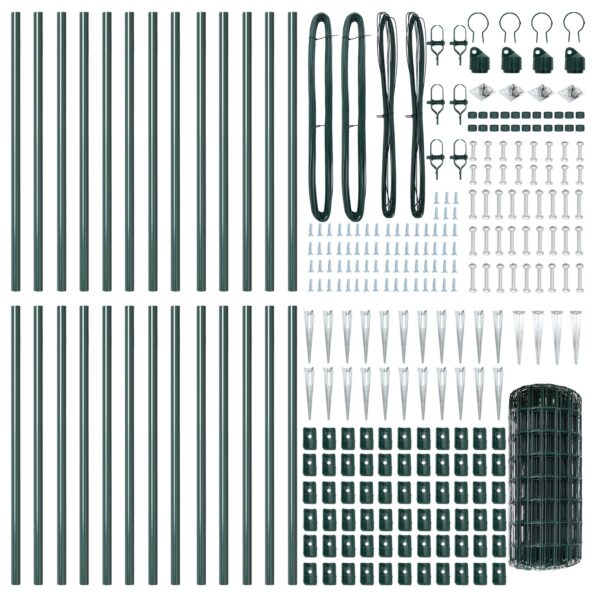 vidaXL Euro Oplotenie so 13 špicovými stĺpikmi 0.6x50 m pozinkovaná oceľ zelená – Obrázok 5