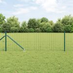vidaXL Euro plot s 13 špicatými stĺpikmi 0.4x50 m pozinkovaná oceľ zelená