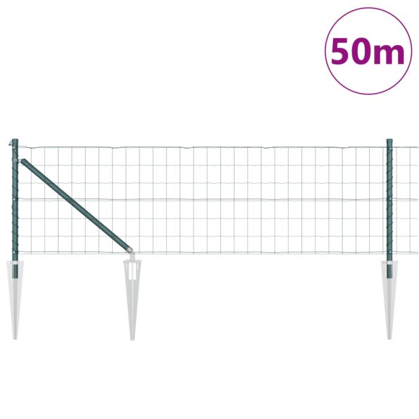 3350607_3.jpg vidaXL Euro plot s 13 špicatými stĺpikmi 0.4x50 m pozinkovaná oceľ zelená – Obrázok 3