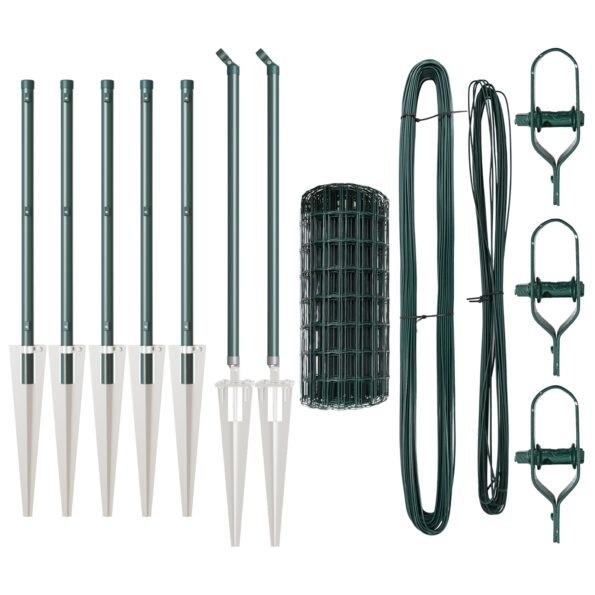 vidaXL Euro plot so 7 špicatými stĺpikmi 0.4x10 m pozinkovaná oceľ zelená – Obrázok 4
