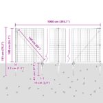 vidaXL Euro ohrada so 7 špicatými stĺpmi 1.4x10 m Galvanizovaná oceľ Zelená – Obrázok 13