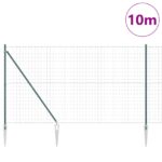 vidaXL Euro plot s 7 špicatými stĺpmi 1.6x10 m pozinkovaná oceľ zelená – Obrázok 3